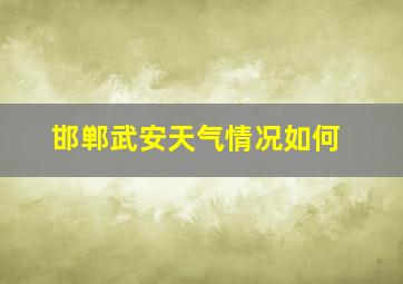 邯郸武安天气情况如何