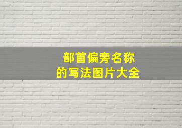 部首偏旁名称的写法图片大全