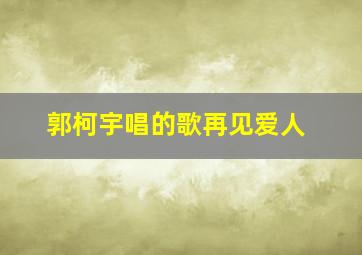 郭柯宇唱的歌再见爱人