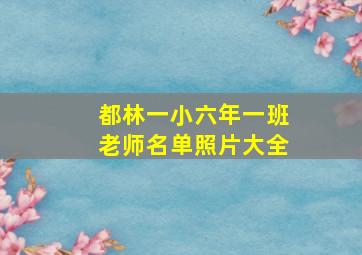 都林一小六年一班老师名单照片大全