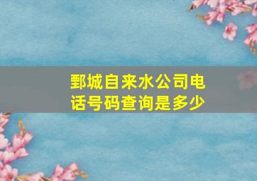 鄄城自来水公司电话号码查询是多少