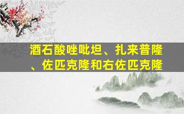 酒石酸唑吡坦、扎来普隆、佐匹克隆和右佐匹克隆