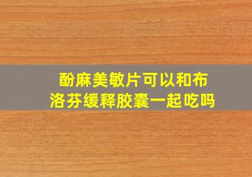 酚麻美敏片可以和布洛芬缓释胶囊一起吃吗