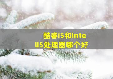 酷睿i5和inteli5处理器哪个好