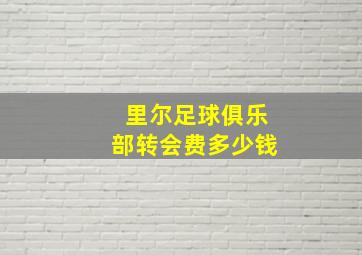 里尔足球俱乐部转会费多少钱