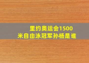 里约奥运会1500米自由泳冠军孙杨是谁