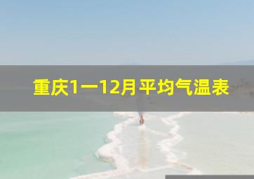 重庆1一12月平均气温表