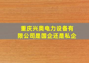 重庆兴奥电力设备有限公司是国企还是私企