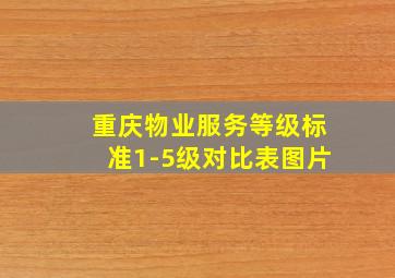 重庆物业服务等级标准1-5级对比表图片