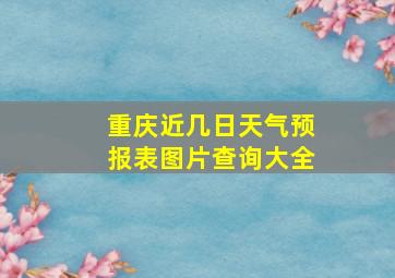 重庆近几日天气预报表图片查询大全