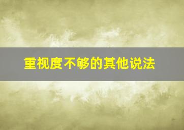 重视度不够的其他说法