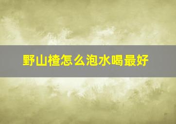 野山楂怎么泡水喝最好