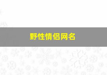 野性情侣网名