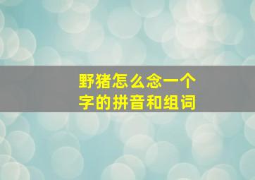 野猪怎么念一个字的拼音和组词