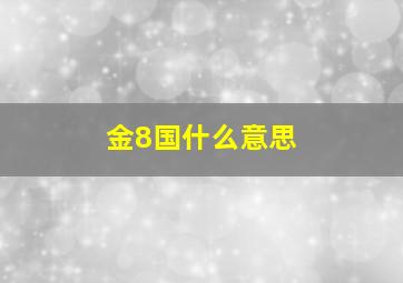 金8国什么意思