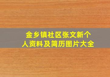 金乡镇社区张文新个人资料及简历图片大全