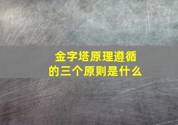 金字塔原理遵循的三个原则是什么