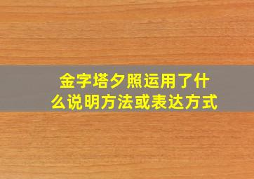 金字塔夕照运用了什么说明方法或表达方式