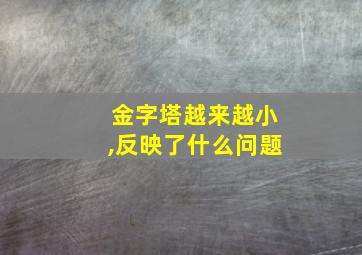 金字塔越来越小,反映了什么问题