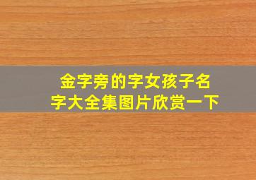 金字旁的字女孩子名字大全集图片欣赏一下