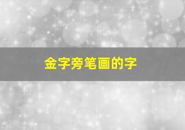 金字旁笔画的字