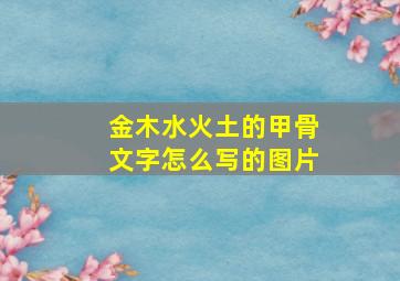 金木水火土的甲骨文字怎么写的图片