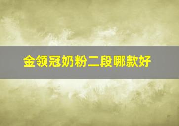 金领冠奶粉二段哪款好