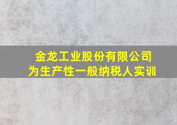 金龙工业股份有限公司为生产性一般纳税人实训