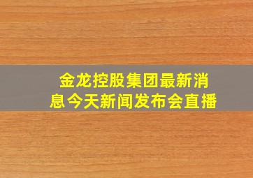 金龙控股集团最新消息今天新闻发布会直播