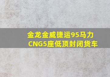 金龙金威捷运95马力CNG5座低顶封闭货车