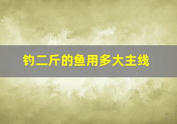 钓二斤的鱼用多大主线