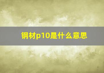 钢材p10是什么意思