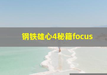 钢铁雄心4秘籍focus