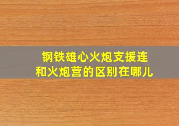 钢铁雄心火炮支援连和火炮营的区别在哪儿