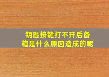 钥匙按键打不开后备箱是什么原因造成的呢