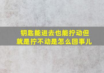 钥匙能进去也能拧动但就是拧不动是怎么回事儿