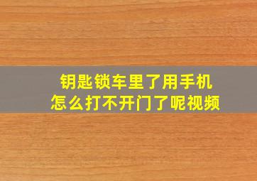 钥匙锁车里了用手机怎么打不开门了呢视频