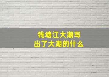 钱塘江大潮写出了大潮的什么