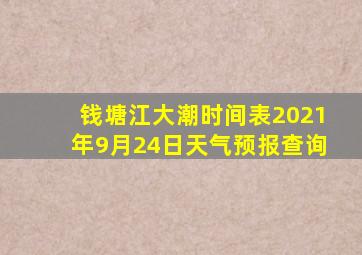 钱塘江大潮时间表2021年9月24日天气预报查询