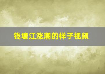 钱塘江涨潮的样子视频