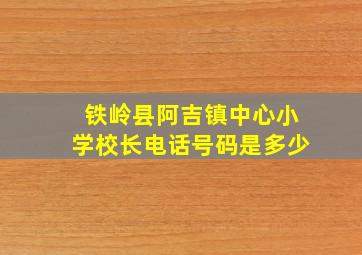 铁岭县阿吉镇中心小学校长电话号码是多少