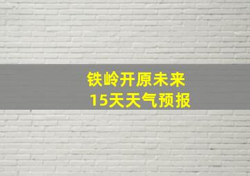 铁岭开原未来15天天气预报