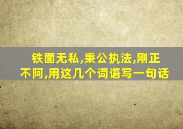 铁面无私,秉公执法,刚正不阿,用这几个词语写一句话