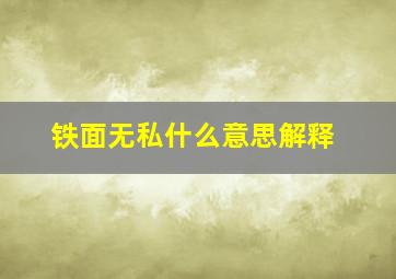 铁面无私什么意思解释