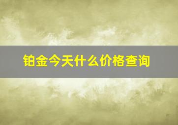 铂金今天什么价格查询