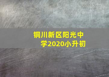 铜川新区阳光中学2020小升初