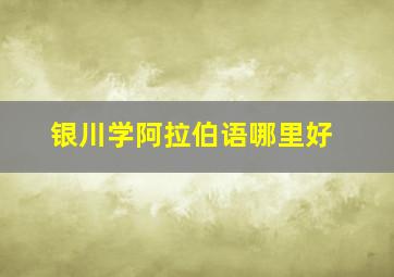 银川学阿拉伯语哪里好