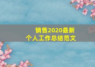 销售2020最新个人工作总结范文