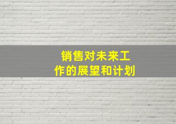 销售对未来工作的展望和计划