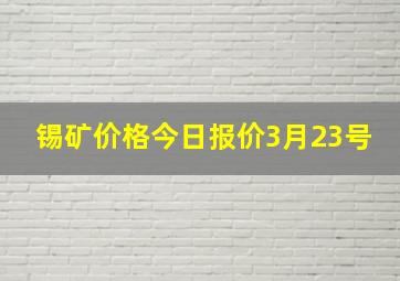 锡矿价格今日报价3月23号